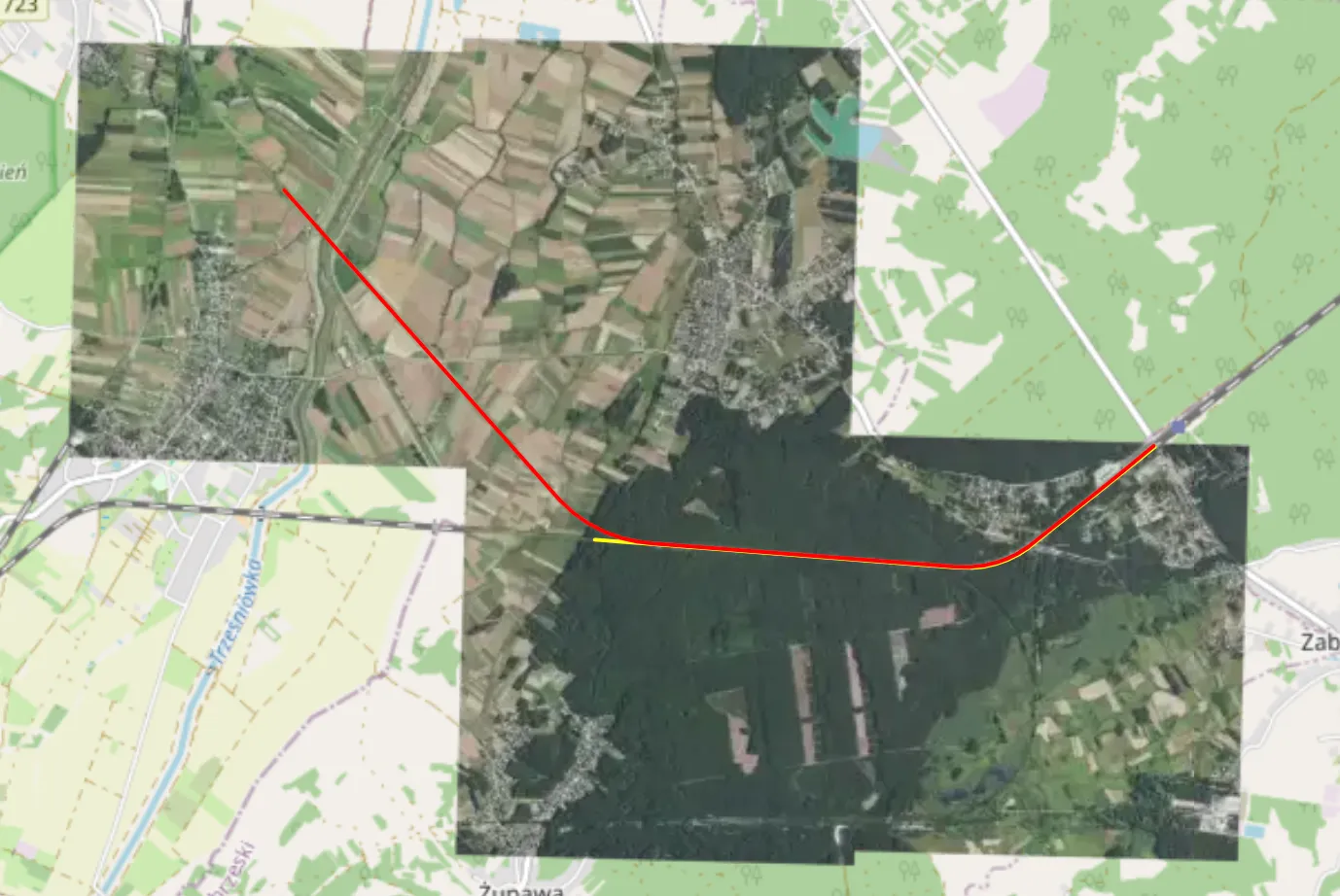 Model 3D infrastruktury kolejowej z nalotu dronem